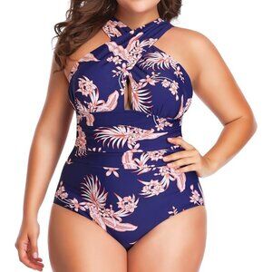 YOU DI AN Women's Swimsuits Plus‎ Size Tummy Control Full  Swimsuit - Size 5XL